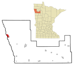Polk County Minnesota Incorporated and Unincorporated areas East Grand Forks Highlighted